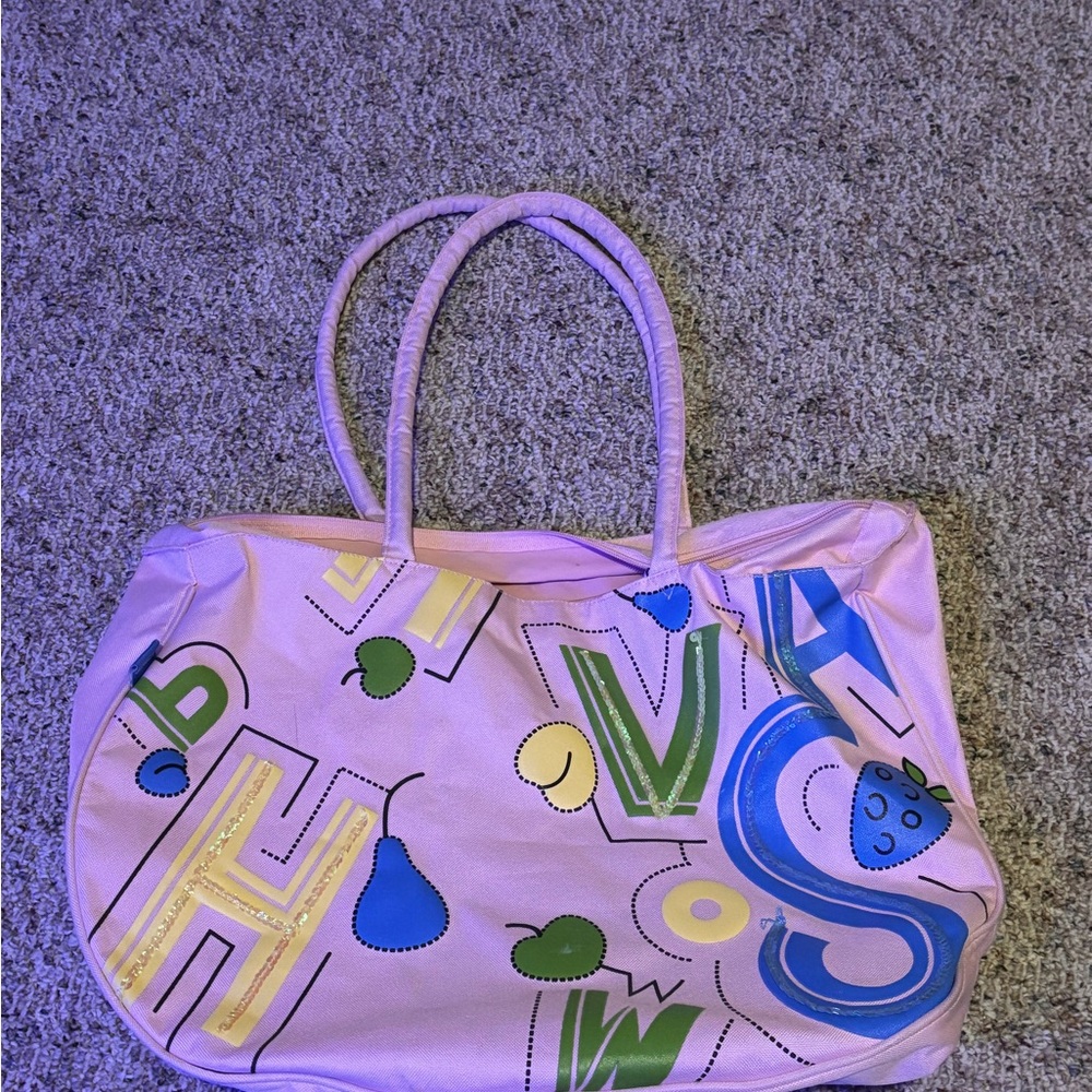 Pink bag with letters